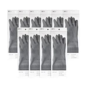 [생활공작소] 라텍스 고무장갑 밴드형 그레이 10쌍 / (사이즈 택1)