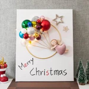 /플라워트리 크리스마스 액자 벽 장식 LED 스카이엔젤 캔버스 50cm