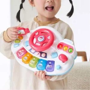 유아 베베핀 자동차 핸들 LED 피아노 운전놀이 장난감 어린이 완구 아이 드라이브