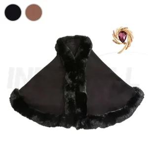 이블링 파리 밍크숄 여성 여자 봄 가을 겨울 간절기 고급 밍크 트리밍 털 퍼 케이프 머플러 망토 숄 세트