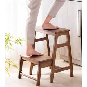접이식 원목 스텝 스툴 낮은 다용도 디딤돌 보조의자 계단 주방 DS SL