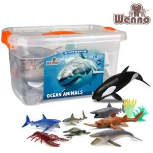 WENNO 웨노 바다 동물 모형 보관함 58종 플레이 세트 피규어
