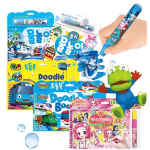 폴리 뽀로로 타요 티니핑 슈퍼다이노 헬로카봇 콩순이 신비아파트 워터색칠북 물놀이 두들북1+1