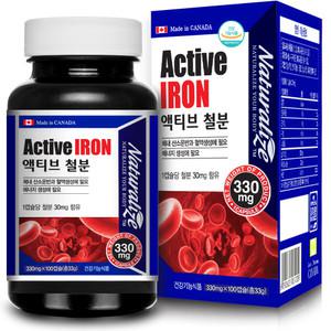 캐나다 액티브 철분 330mg 100C 여성 임산부 청소년