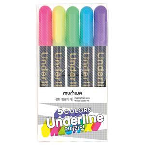 문화 형광펜 언더라인 5색세트 칼라 마카펜 수성펜