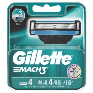 질레트 면도날4입 마하3 면도날4입