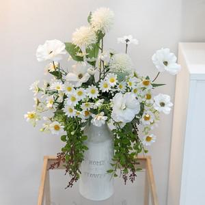 대형 데이지 조화 화병 와일드 set 60cm  DIY) 인테리어 꽃 테이블 행사 장식 소품 꾸미기