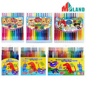 지구 투명이 색연필 (12색/14색/16색/24색/36색/50색) 미술 학용품 준비물