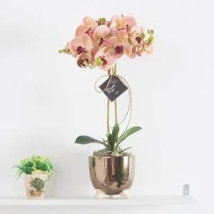 호접란 조화 센터피스 브론즈 대형 수반 화분 set 53cm 2컬러 인테리어 꽃 테이블 행사 장식 소품 꾸미기