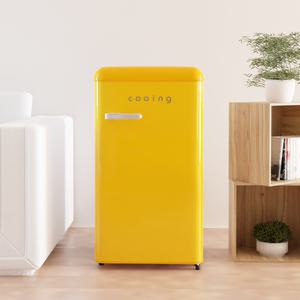 쿠잉 레트로 미니냉장고 REF-S92 옐로우 예쁜 작은 소형 중형 원룸 사무실 음료수