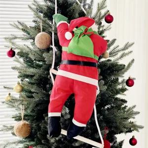 대형 크리스마스 트리 장식 사다리 벽타는 산타 인형 75cm