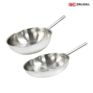 [한일STS] 제피로스 통5중 인덕션가능 스텐레스 후라이팬세트 2종A(후24+궁24)