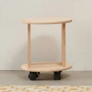 러트버 고무나무 원목 1단 이동식 책장  착불