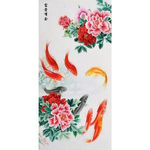 [OFM6682T]부귀 모란구어도  패브릭  보석십자수 60x120