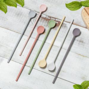 국산 프리미엄 실리콘 머들러 롱 커피 티 스푼 하이볼 칵테일 스틱