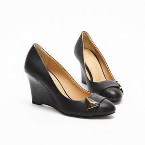 [지젤슈즈] 천연소가죽 심플한 웨지힐/[2129-1]