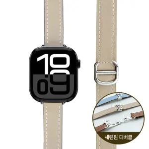 애플워치 D버클 슬림 레더 스트랩11 10 9 8 7 6 5 4 SE 2 울트라 호환 시계줄 밴드