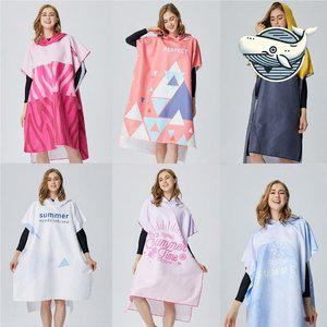 여름 해변 판초 후드 가운 대형 극세사 타올 (WFGUT0L)