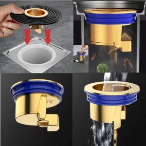 만능트랩 하수구트랩 (100% 황동) 화장실 욕실 베란다 다용도실 배수구트랩 세면대트랩 물빠짐