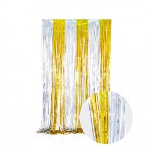 2색믹스(홀로그램골드실버) 파티장식은박수술커튼
