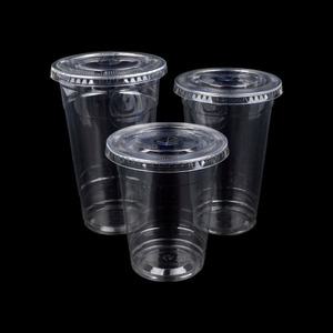 투명 테이크아웃 컵 플라스틱컵 일회용 카페 아이스 350ml 10개입 뚜껑포함