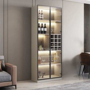 위스키진열장 진열장 강화유리 이중문 80CM 위스키장식장 북유럽 보관함 이케아 포함