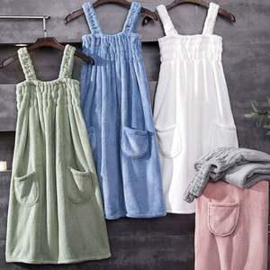 밴딩 편한 목욕가운 디자인 샤워가운 스커트 여자