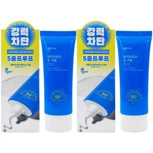 식물나라 워터프루프 선크림 100ml x2개 SPF50+ 대용량