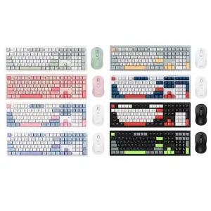 지클릭커 오피스프로 WMK90 사일런스 M RGB 무소음 방수 무선 블루투스 108 키보드 마우스 세트