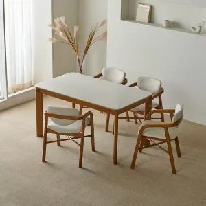 [파로마] 루토 세라믹 원목식탁 다렌D의자 세트 4인용 1400 (의자4) 착불