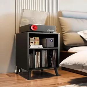 LP 수납장 사이드 원목 정리장 장식장 랙 브라운 수납 보관 캐비넷 레코드 매거진