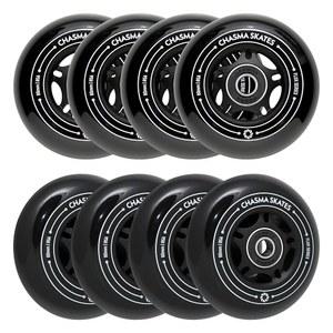 차스마 스케이트 플럭스 80mm 인라인 스케이트 휠 3개, 아스팔트 인라인 스케이트 또는 야외/실내 롤러 하키용, 교체용 스케이트 휠 8개, 베어링 포함 8팩