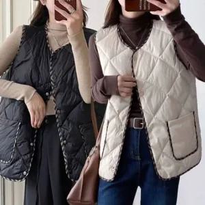 스탠다드 걸스 데일리 퀄팅 패딩 패디드자켓 슬리브리스베스트 (WFK1XPM)