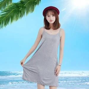 롱 휴가 휴양지 면롱원피스 기본롱원피스 슬림롱 (WFK1D34)