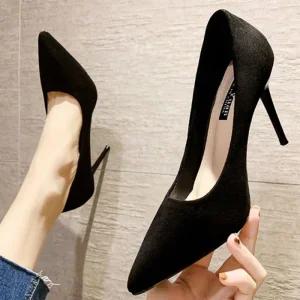 [오노마] ONM 스틸레토 스웨이드 펌프스힐 데일리 가을 킬힐 슬