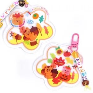 5개세트 도서관 가을환경 프로그램 스티커 단풍참 알파벳비즈 키링 꾸미기 미술시간 창체