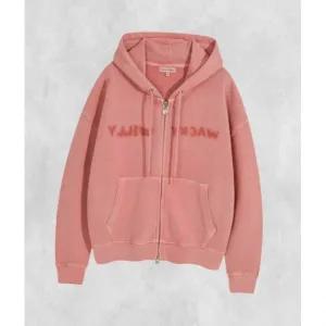 와키윌리 우먼스 피그먼트 워싱 후드집업 핑크 220505 FE4693924-E2B