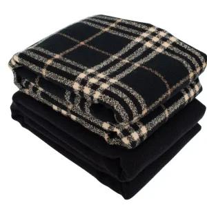 국산담요 더해피 무릎담요 체크 블랙 캠핑 국산 러그