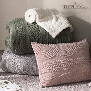 [더플레오] 단잠 니트극세사 베딩세트+사은품 무릎담요/Q