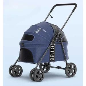 강아지유모차 중형견유모차 저상형 옐로우 일체형 접이식