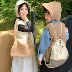 아동 누빔조끼 보넷세트 경량 패딩조끼 후드 (화이트 130)