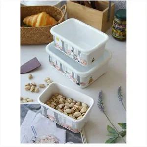 [골드스마일]D14 무민 법랑 찬통 칸칸이 집들이선물 보관이편리한 모던주방용품