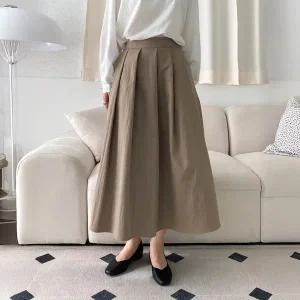 [아이우먼] 앤디플리츠주름롱스커트 LTT138M510 빅사이즈