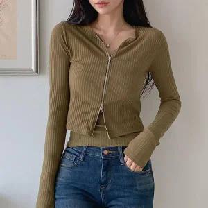 [하프클럽/]여자 여름 슬림핏 골지나시 투웨이집업 가디건 세트