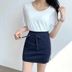 [하프클럽/]빅사이즈 여자치마코디 코디 여친룩 5부 보정 루즈핏