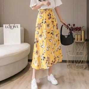 [하프클럽/]플라워 스커트 봄 여름 치마 A라인 롱 항아리 캉캉 여성 롱스커