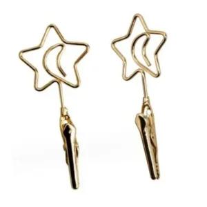 명함홀더 메모 집게 꽂이 별형 골드 메모지꽂이 메모클립 쇼클립 가격표꽂이 메모집게