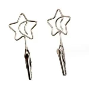 명함홀더 메모 집게 꽂이 별형 실버 메모지꽂이 메모클립 쇼클립 가격표꽂이 메모집게