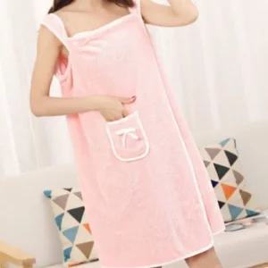 소프트타올 원피스형 극세사 샤워 가운 핑크 샤워가운 극세사샤워가운 극세사목욕가운