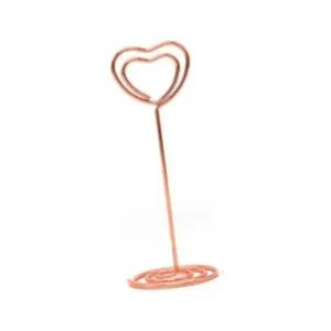 메뉴홀더 와이어 스탠드 메모 꽂이 하트 로즈골드 메모지꽂이 메모클립 쇼클립